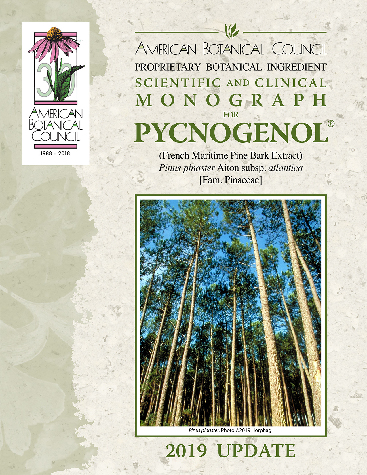 Pycnogenol Monograph cover 2019
